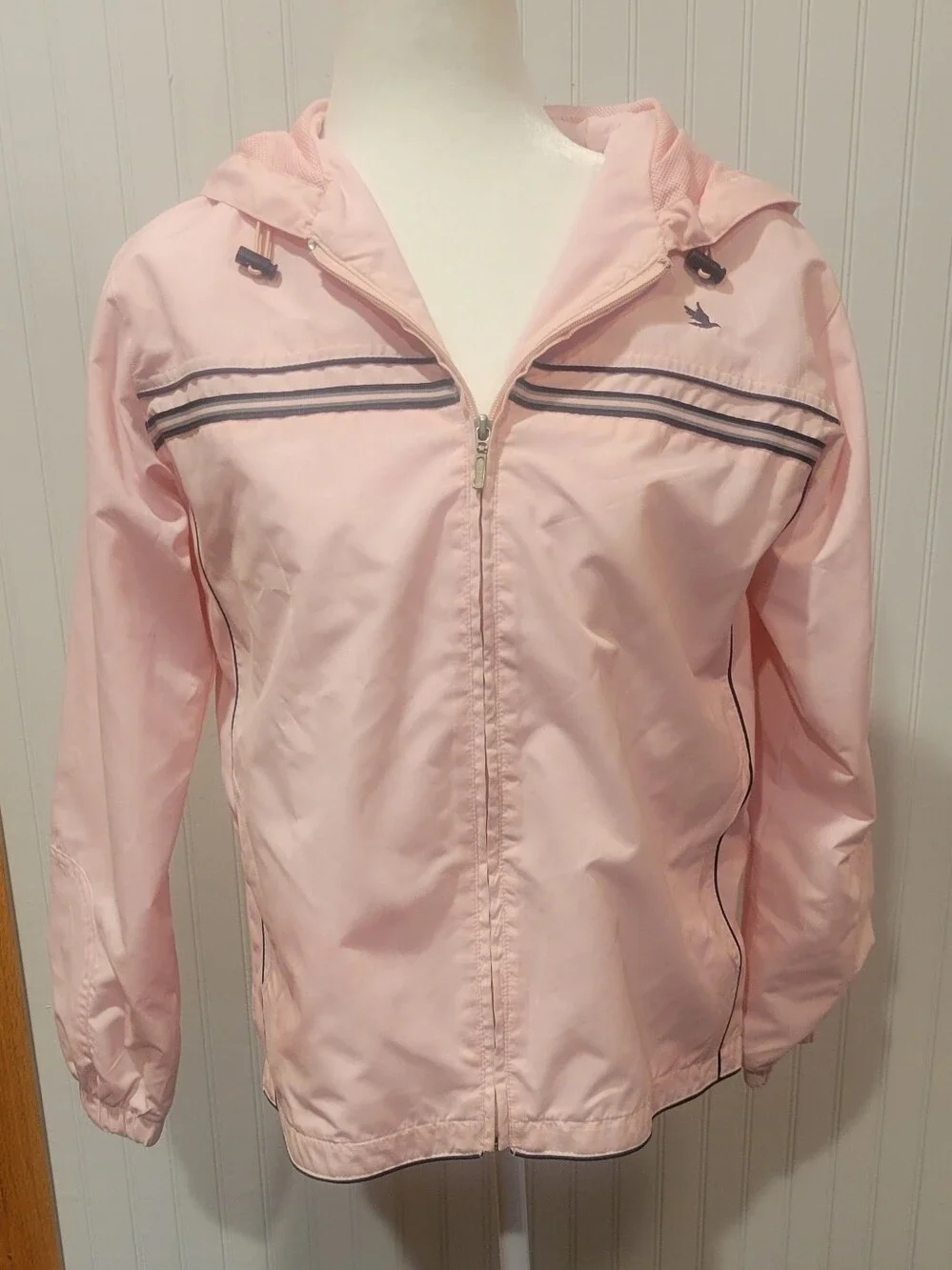 Size Sm NWOT Spirit Light Pink Hooded Jacket with Navy Trim And Matching Pants - Picture 2 of 11